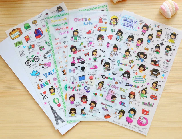 4pcs Kawaii girl daily life Stickers DIY Diary Scrapbook Notebook Album Cup Phone Decor Sticker Stationery School Supplies
4pcs Kawaii girl daily life Stickers DIY Diary Scrapbook Notebook Album Cup Phone Decor Sticker Stationery School Supplies