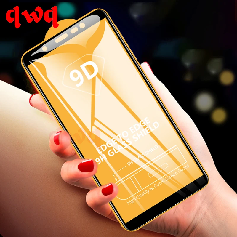 9D полное покрытие закаленное стекло для Samsung Galaxy A7 A6 A8 2018 Защита экрана Plus