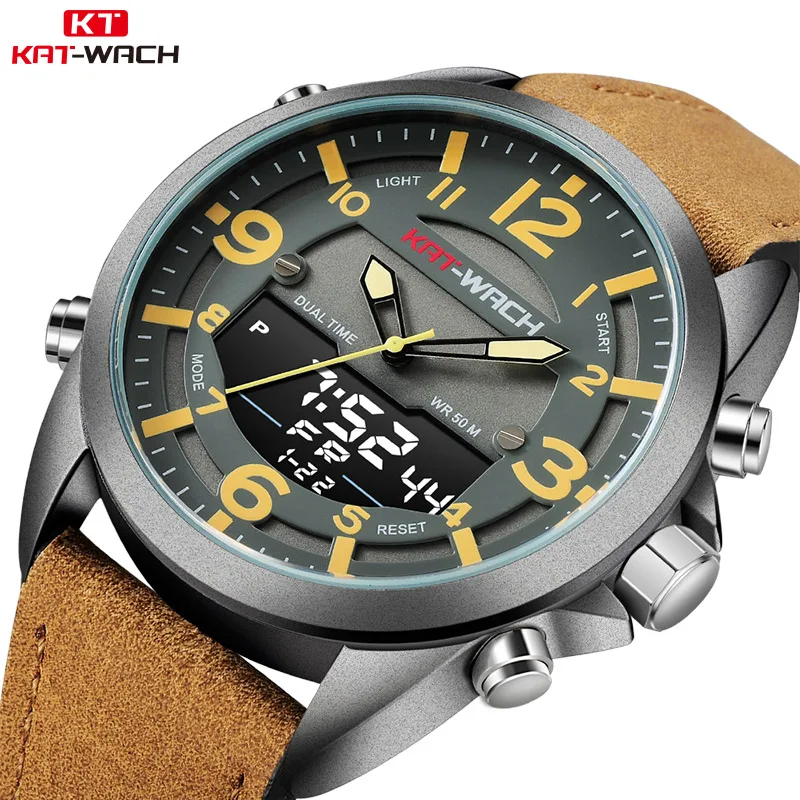 KAT-WACH Watches Brand Luxury Leather Strap Waterproof Sport Quartz Chronograph Military Watch Men Clock Relogio Masculino
KAT-WACH Watches Brand Luxury Leather Strap Waterproof Sport Quartz Chronograph Military Watch Men Clock Relogio Masculino