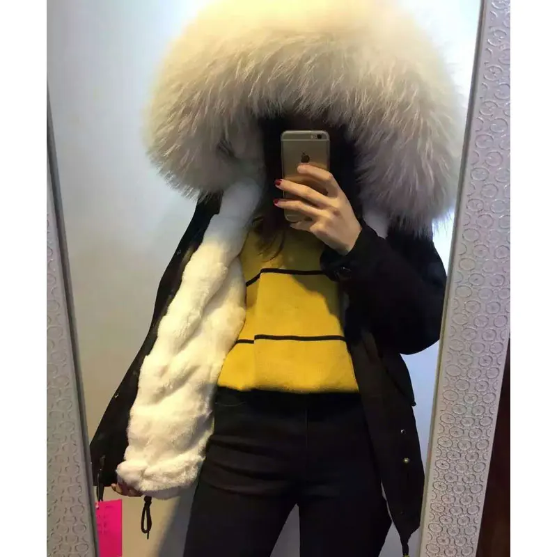 Woman white Rex Rabbit Genuine Fur Coat Big Raccoon Fur Hooded parkas free shipping
Woman white Rex Rabbit Genuine Fur Coat Big Raccoon Fur Hooded parkas free shipping