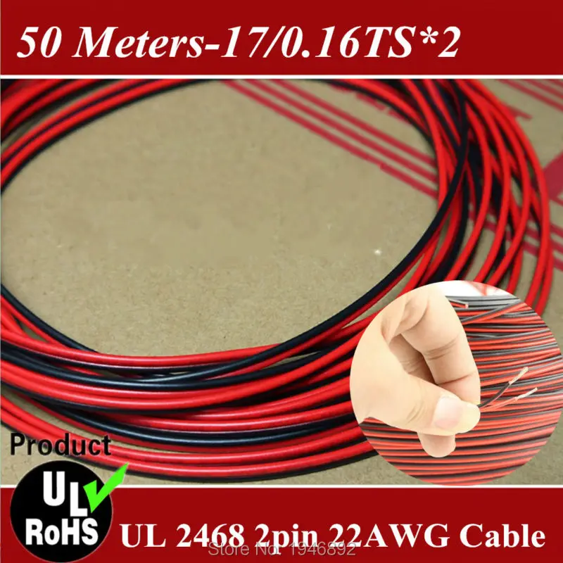 50 Meters/lot-Tinned copper 22 AWG, 2 pin cable,Stranded wire PVC insulated wire, Extension LED Strip cable Electric Extend Wire
50 Meters/lot-Tinned copper 22 AWG, 2 pin cable,Stranded wire PVC insulated wire, Extension LED Strip cable Electric Extend Wire