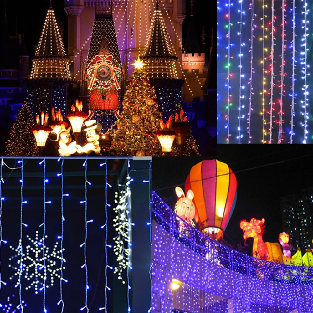 New US EU Plug LED Curtain 3M*3M 448 LED Warm Fairy String Lights Garlands Garden Holiday Wedding Party Festival Decorative Lamp
New US EU Plug LED Curtain 3M*3M 448 LED Warm Fairy String Lights Garlands Garden Holiday Wedding Party Festival Decorative Lamp