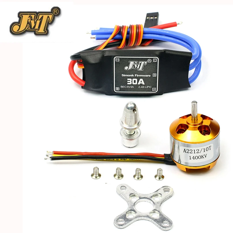 

JMT A2212 2200KV / 1400KV бесщеточный мотор с внешним ротором + крепление 10T + 30A контроллер скорости ESC RC самолет KK Квадрокоптер