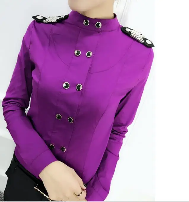 spring new shirt women temperament blouse stand collar Epaulet long-sleeved shirt tops plus size 3XL
spring new shirt women temperament blouse stand collar Epaulet long-sleeved shirt tops plus size 3XL