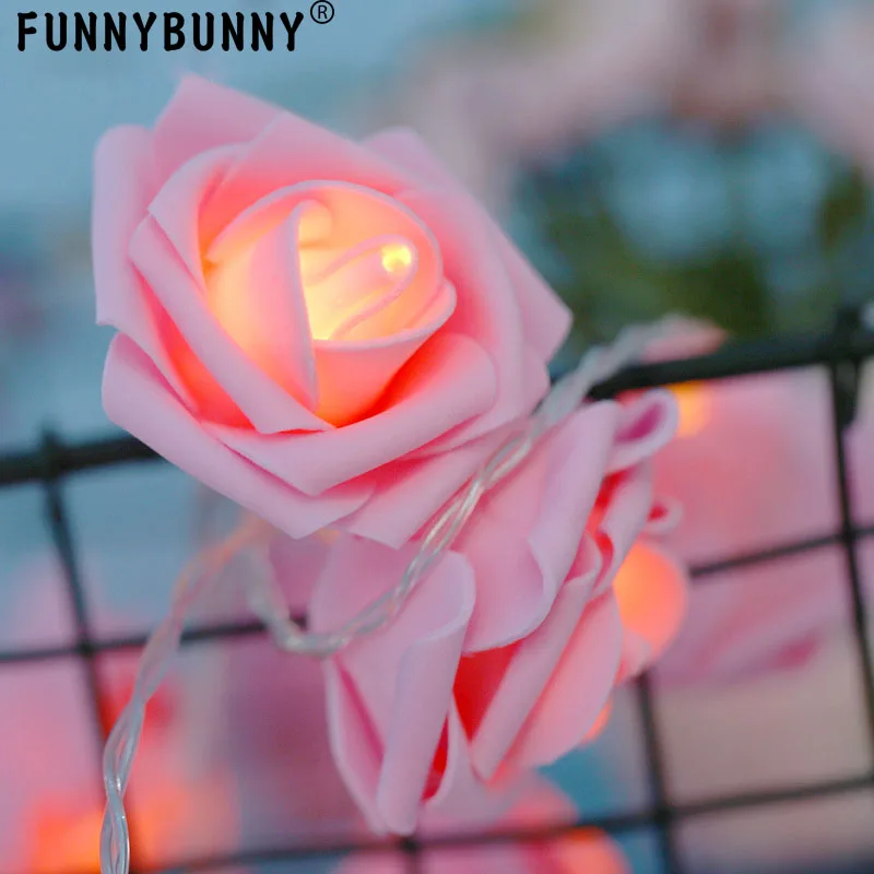 FUNNYBUNNY 9.8ft 20 LED на батарейках гирлянда цветок с феей роз свет свадебная комната Сад