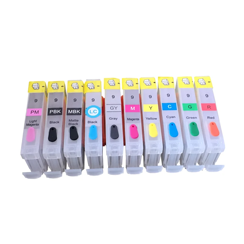 10pcs/Lot PGI-9 PGI9 Refillable Ink Cartridges for Canon PIXMA IX7000 MX7600 Pro 9500 Pro9500 Printer with Chips 10 Colors
10pcs/Lot PGI-9 PGI9 Refillable Ink Cartridges for Canon PIXMA IX7000 MX7600 Pro 9500 Pro9500 Printer with Chips 10 Colors