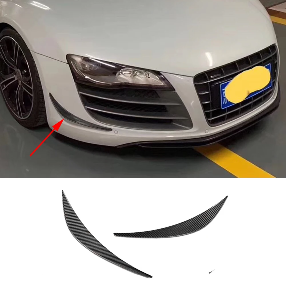 Передний бампер из углеродного волокна, боковые уголки, спойлер для Audi R8 2008-2015
Передний бампер из углеродного волокна, боковые уголки, спойлер для Audi R8 2008-2015