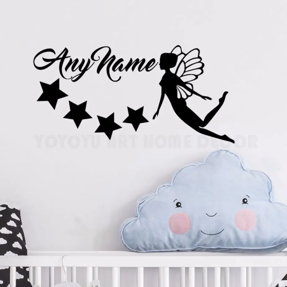 Personalized Name Fairy Stars Wall Sticker Any name Customade Girls Bedroom Wall Decor Decals Art Vinyl Mural for Nursery AY1168
Personalized Name Fairy Stars Wall Sticker Any name Customade Girls Bedroom Wall Decor Decals Art Vinyl Mural for Nursery AY1168