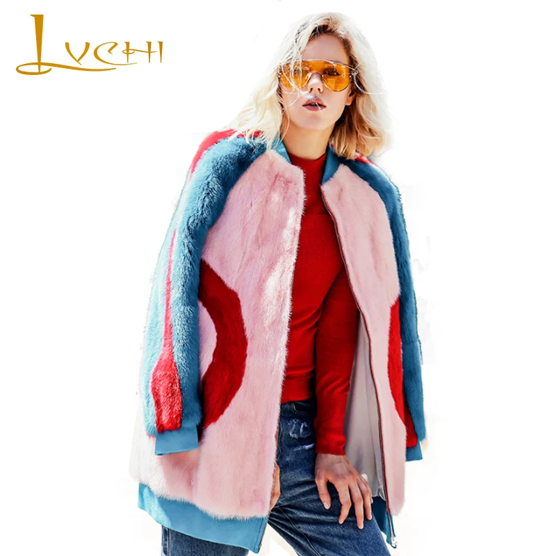 LVCHI Winter 2019 V-Neck Fur Real Mink Fur Coats Women's Slim Geometric Pattern Mink Coat Causal Slim Contrast Color Mink Coats
LVCHI Winter 2019 V-Neck Fur Real Mink Fur Coats Women's Slim Geometric Pattern Mink Coat Causal Slim Contrast Color Mink Coats