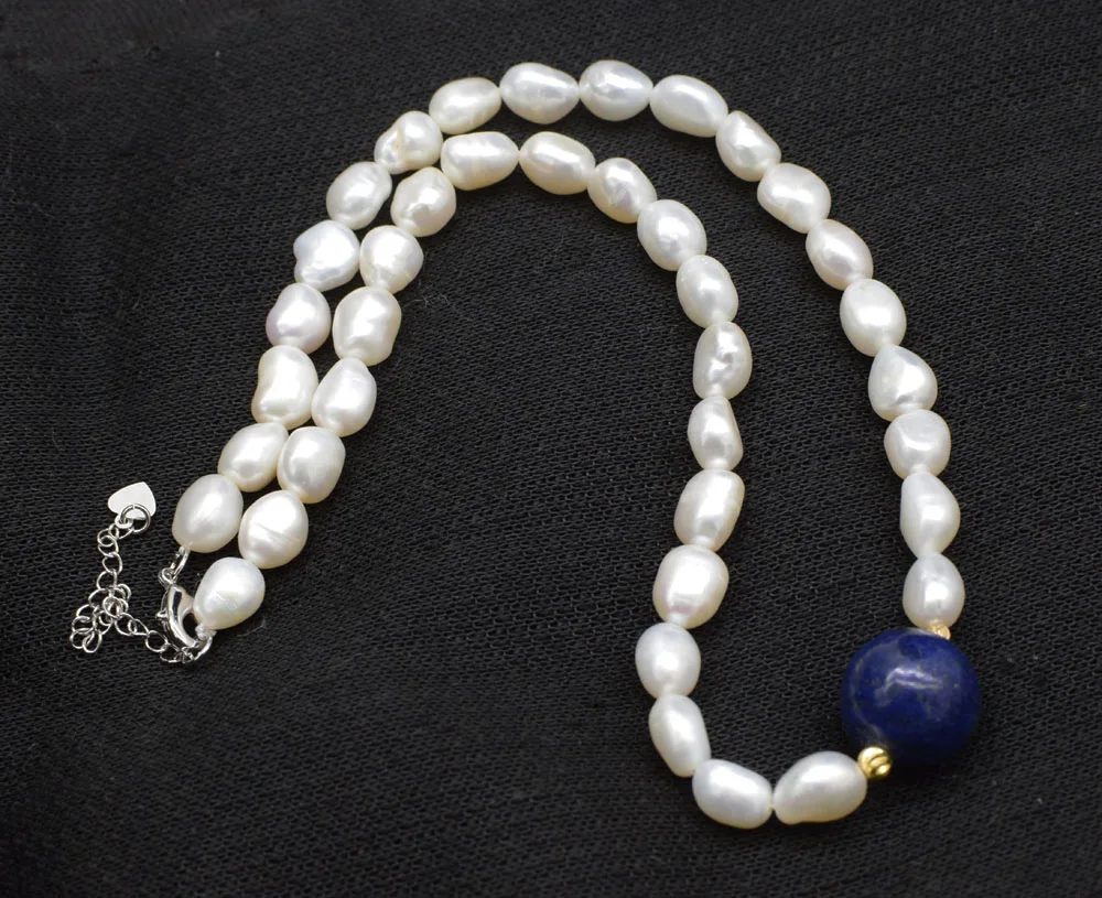 freshwater pearl white baroque and lapis round 16mm necklace 17inch FPPJ wholesale beads nature
freshwater pearl white baroque and lapis round 16mm necklace 17inch FPPJ wholesale beads nature