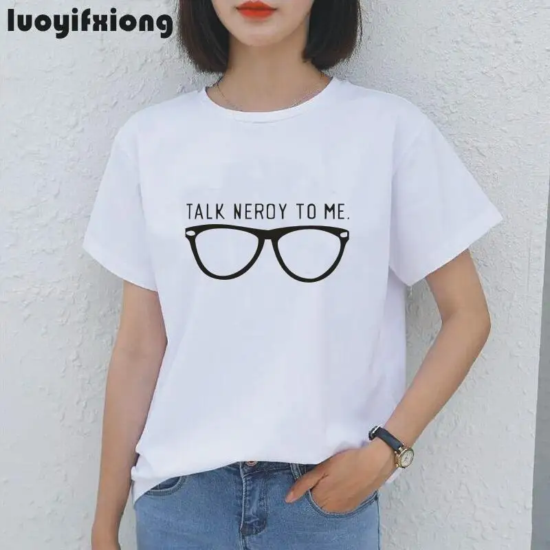 Talk Nerdy To Me Letter Print Women Tshirt Short Sleeve Casual Funny Tee Shirt Femme Hipster Shirt Women Tops Camiseta Mujer
Talk Nerdy To Me Letter Print Women Tshirt Short Sleeve Casual Funny Tee Shirt Femme Hipster Shirt Women Tops Camiseta Mujer