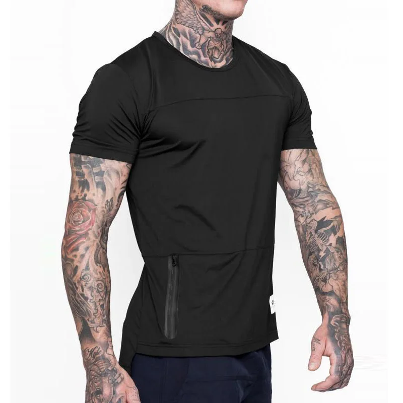 Летняя спортивная футболка для мужчин быстросохнущая футболки облегающая