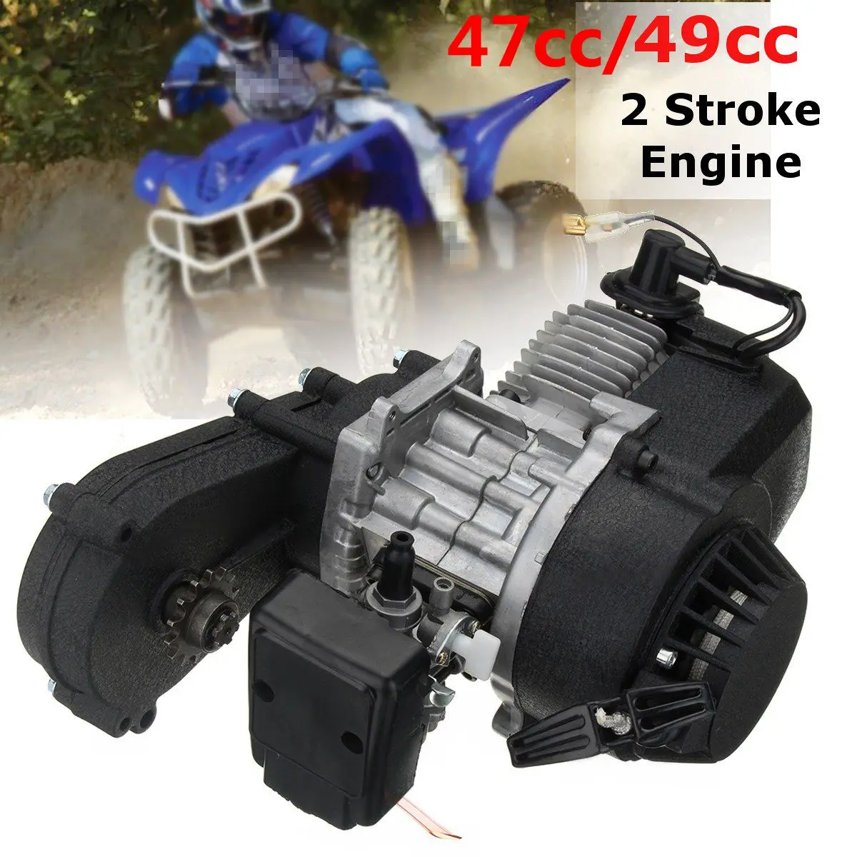 49cc /47cc Engine 2-Stroke Electric Pull Start W/Transmission for Mini Moto Quad Bike
49cc /47cc Engine 2-Stroke Electric Pull Start W/Transmission for Mini Moto Quad Bike