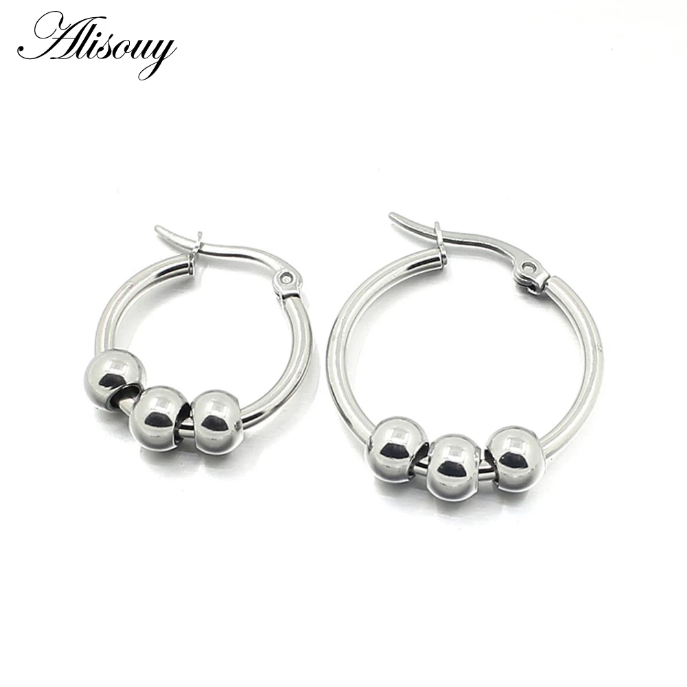 Aisouy Black Gold Silver color Stainless Steel Earrings Women Small Ball Big Hoop Earrings Party Rock Gift, 3 colors wholesale
Aisouy Black Gold Silver color Stainless Steel Earrings Women Small Ball Big Hoop Earrings Party Rock Gift, 3 colors wholesale