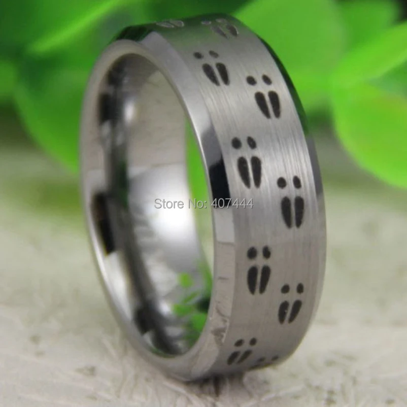 Free Shipping USA UK Canada Russia Brazil Hot Sales 8MM Satin Silver Bevel Hunting Deer Tracks Comfort Fit Fashion Tungsten Ring
Free Shipping USA UK Canada Russia Brazil Hot Sales 8MM Satin Silver Bevel Hunting Deer Tracks Comfort Fit Fashion Tungsten Ring