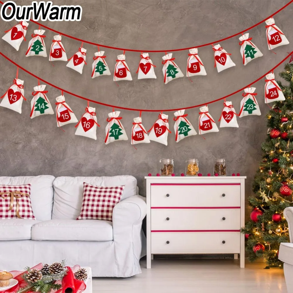 OurWarm Christmas Advent Calendar for filling Gift Bag DIY Felt Countdown Calendar Garland Date 1-31 New Year Christmas Decor
OurWarm Christmas Advent Calendar for filling Gift Bag DIY Felt Countdown Calendar Garland Date 1-31 New Year Christmas Decor