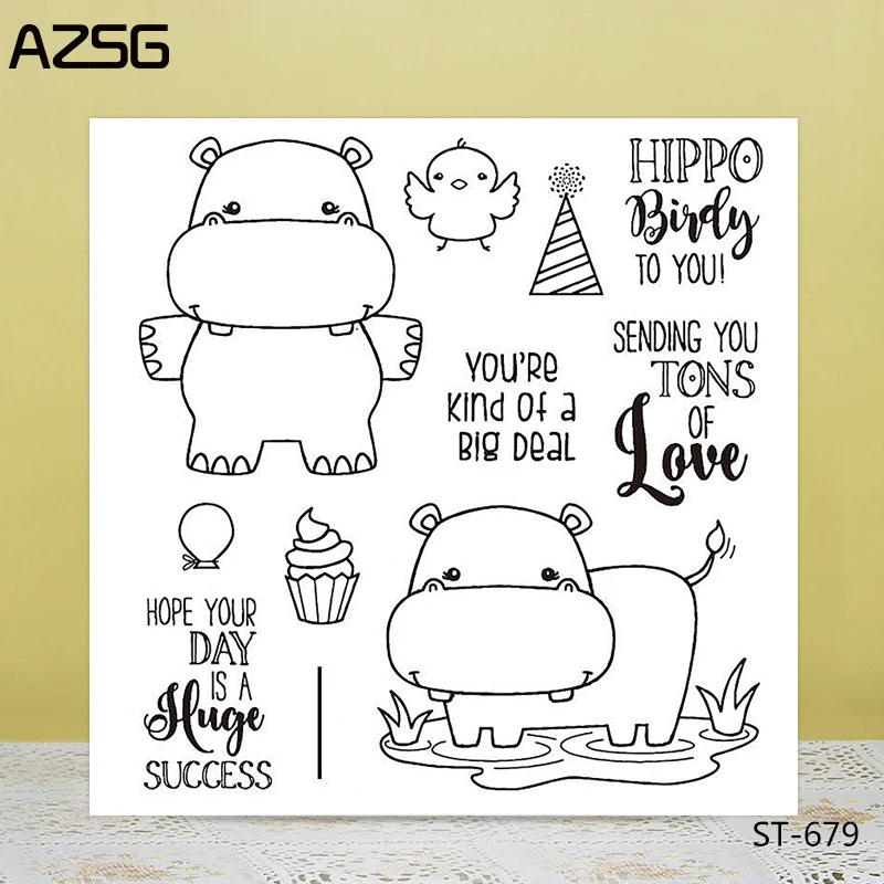 AZSG Cute Hippo Silicone Clear Stamps/Seal For DIY Scrapbooking Decorative Card Making Craft Fun Decoration Supplies
AZSG Cute Hippo Silicone Clear Stamps/Seal For DIY Scrapbooking Decorative Card Making Craft Fun Decoration Supplies