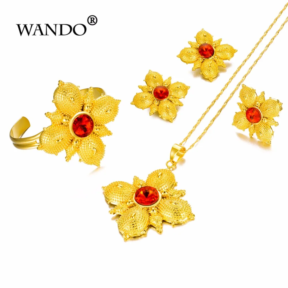 WANDO Ethiopian Jewelry Sets Necklace/Earring/Ring/Bangle/Pendant Gold Color African Gift Eritrea Sets WS5-23
WANDO Ethiopian Jewelry Sets Necklace/Earring/Ring/Bangle/Pendant Gold Color African Gift Eritrea Sets WS5-23