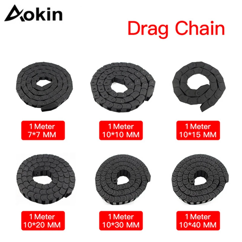 1Meter Plastic Transmission Drag Chain for Machine Cable Drag Chain Wire Carrier with end connectors for CNC Router Machine Tool
1Meter Plastic Transmission Drag Chain for Machine Cable Drag Chain Wire Carrier with end connectors for CNC Router Machine Tool