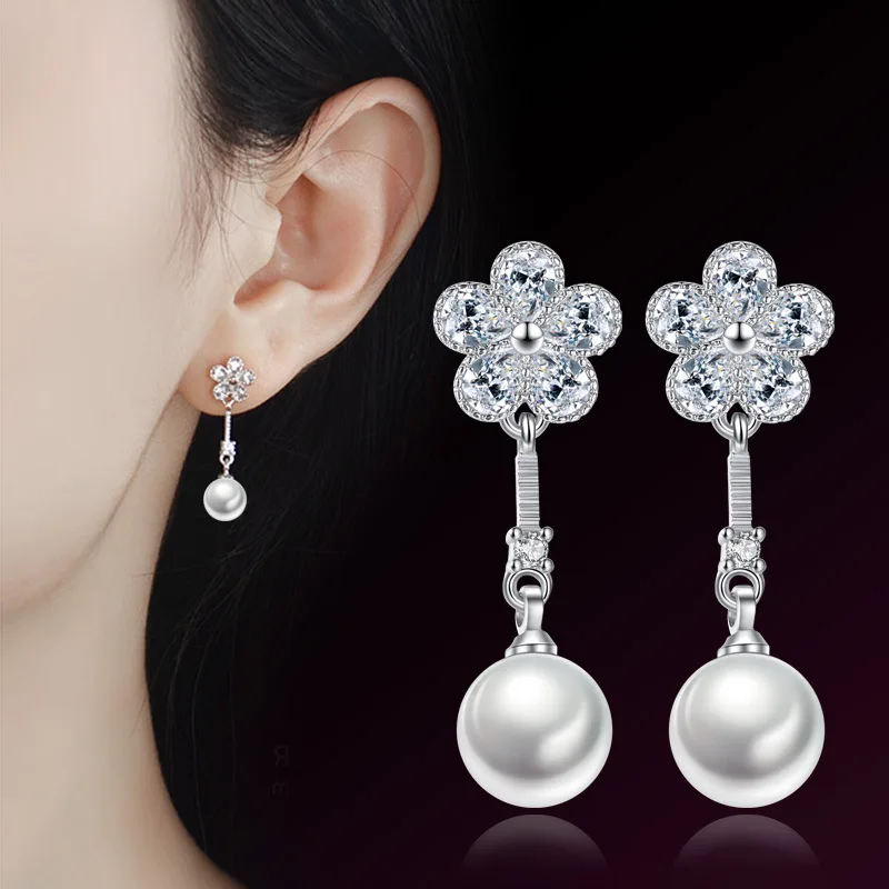 100% 925 sterling silver fashion pearl crystal ladies tassels stud earrings jewelry wholesale Anti allergy
100% 925 sterling silver fashion pearl crystal ladies tassels stud earrings jewelry wholesale Anti allergy