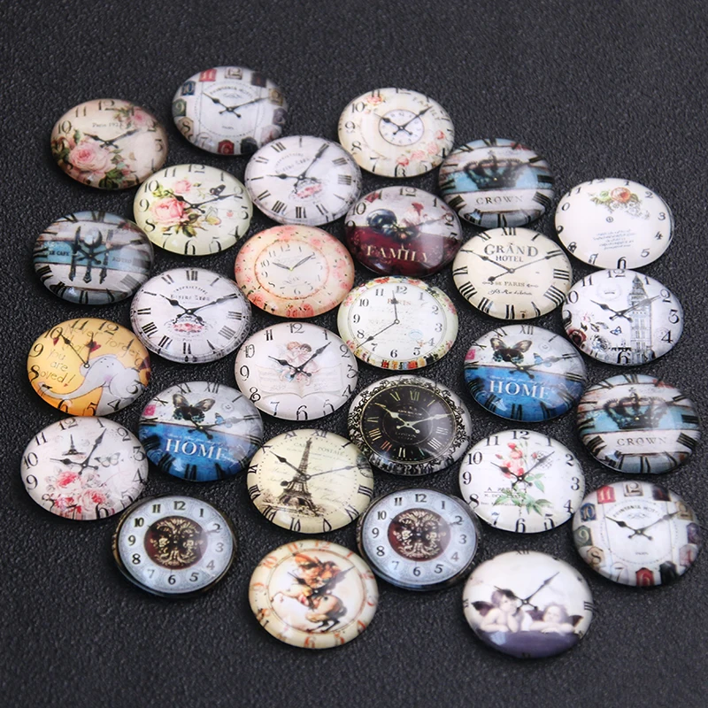 6pcs Mix Alarm Clock Pattern Round Glass Cabochon 20mm Dome Flat Back DIY Jewelry Finding
6pcs Mix Alarm Clock Pattern Round Glass Cabochon 20mm Dome Flat Back DIY Jewelry Finding