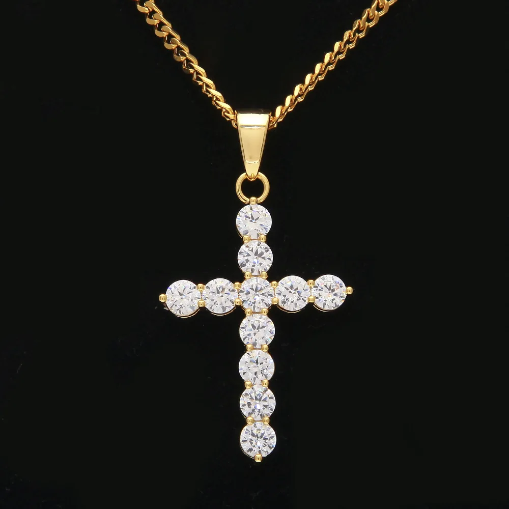 Brilliant Zirconia Cross Chain High Quality Yellow Gold Filled Men Women Crucifix Pendant Necklace
Brilliant Zirconia Cross Chain High Quality Yellow Gold Filled Men Women Crucifix Pendant Necklace