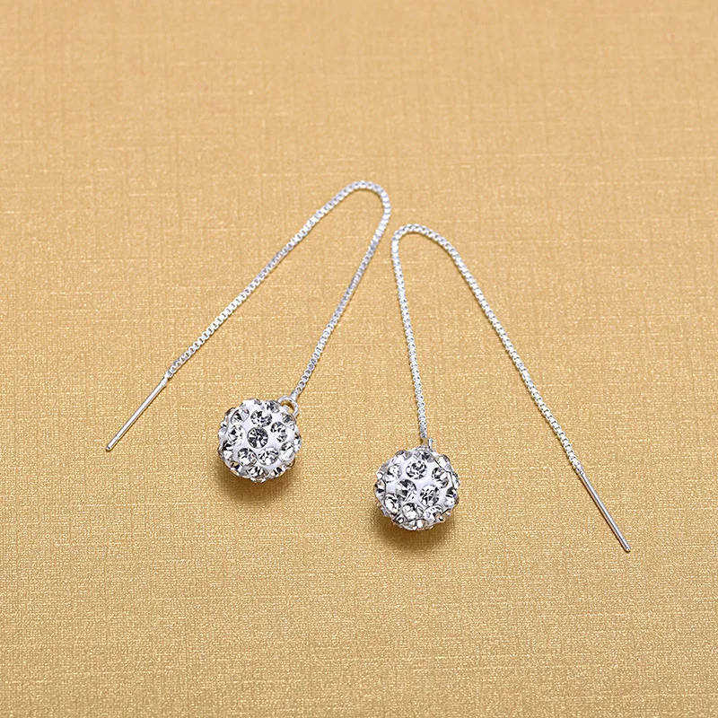 Silver Color Fashion Ear Line Earrings Crystal Round Ball Earrings For Women Ear Jewelry
Silver Color Fashion Ear Line Earrings Crystal Round Ball Earrings For Women Ear Jewelry
