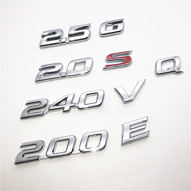 Car 2.0 2.5 240 200G V S E Q Logo for Toyota camry Sign corolla yaris Nissan x-trail Auto ABS Letter Rear Trunk Emblem Badge
Car 2.0 2.5 240 200G V S E Q Logo for Toyota camry Sign corolla yaris Nissan x-trail Auto ABS Letter Rear Trunk Emblem Badge