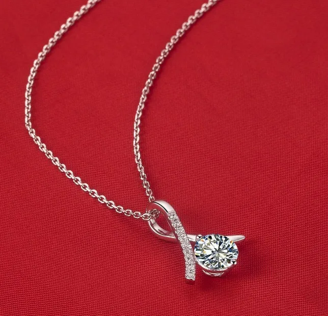 2CT Bright fine Diamond Solid Sterling Silver Pendant Necklace Lady Love Best Jewelry Gift With Silver Chain
2CT Bright fine Diamond Solid Sterling Silver Pendant Necklace Lady Love Best Jewelry Gift With Silver Chain