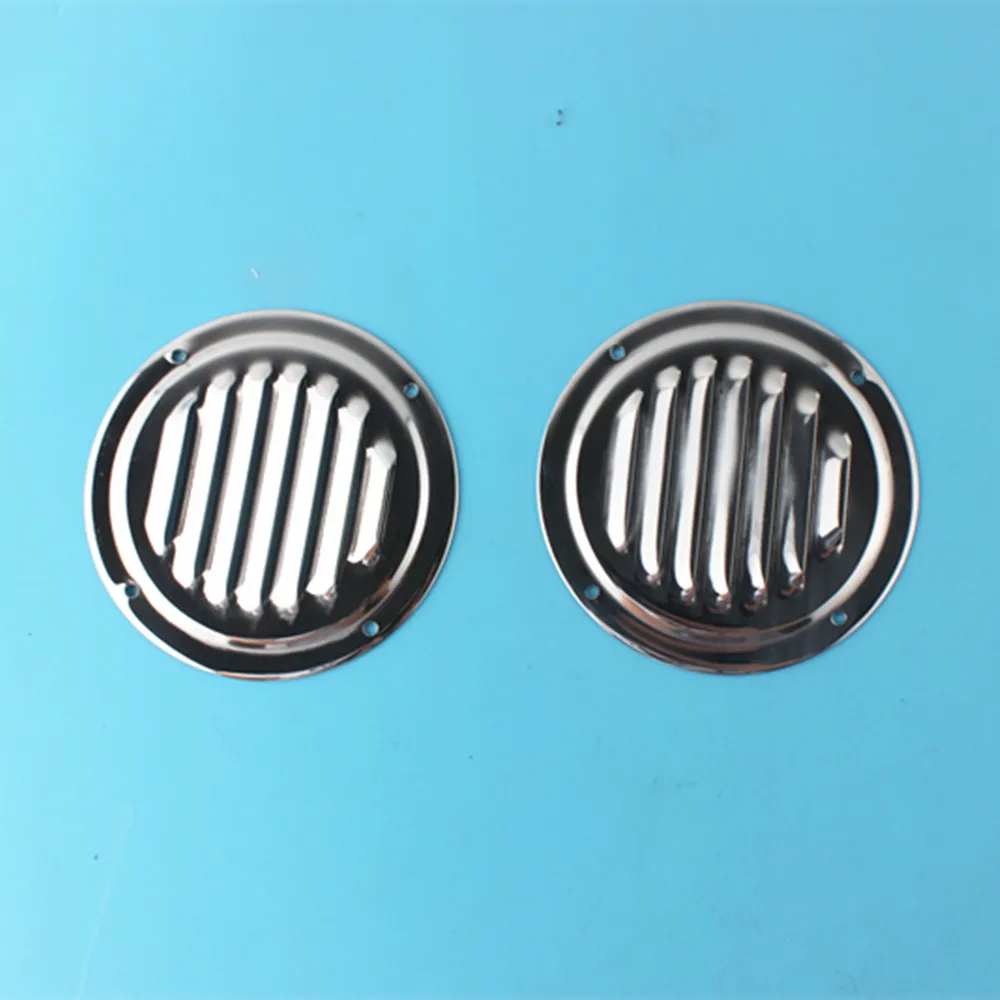 A Pair Roud Louvred Stainless Steel Air Vent Grille Metal Wall Ventilation Double deck Design Dia4"
A Pair Roud Louvred Stainless Steel Air Vent Grille Metal Wall Ventilation Double deck Design Dia4"