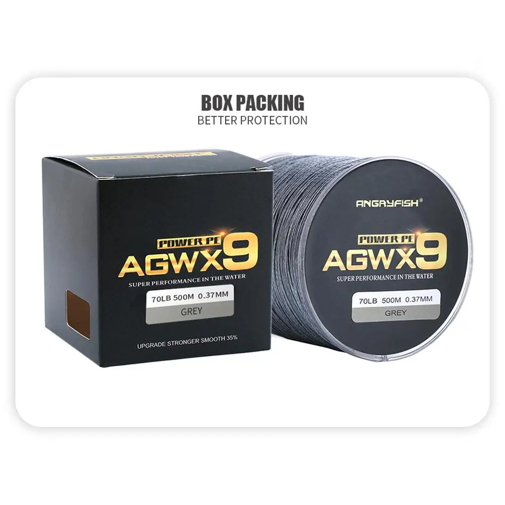 ANGRYFISH Diominate Multicolor X9 PE Line 9 Strands Weaves Braided 500m/547yds Super Strong Fishing Line 15LB-100LB
ANGRYFISH Diominate Multicolor X9 PE Line 9 Strands Weaves Braided 500m/547yds Super Strong Fishing Line 15LB-100LB