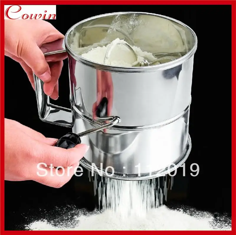 Free shipping stainless steel mixing Diy manual hand flour sifter cup shaker strainer home use sieve kitchen tool | Инструменты