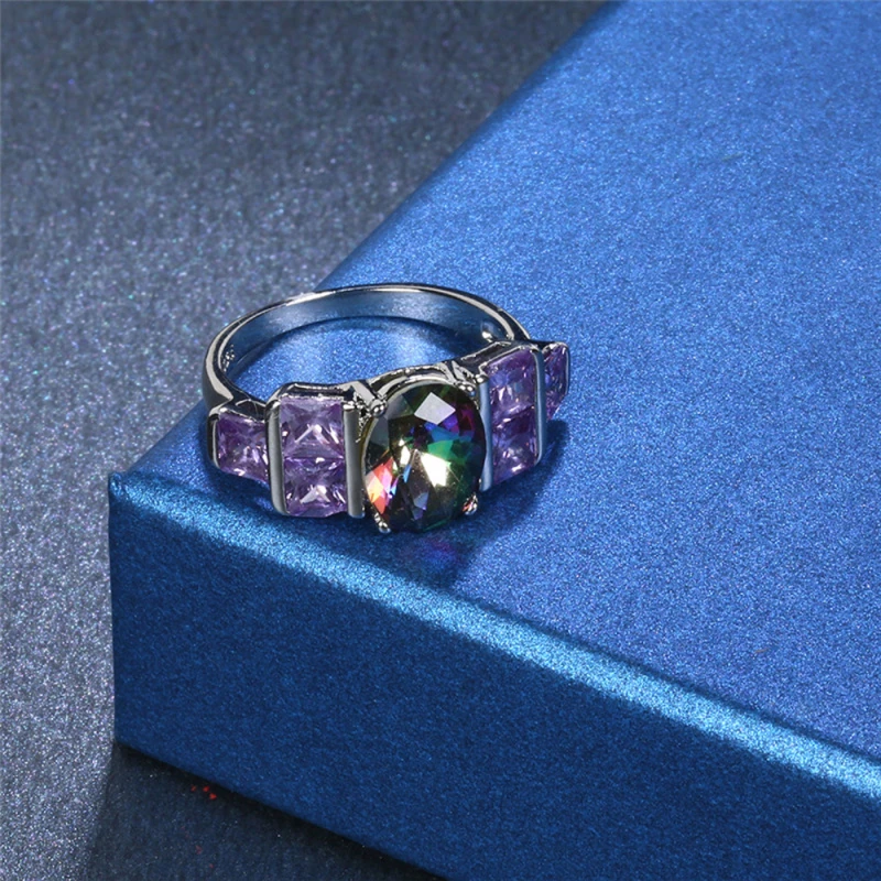 Garilina Exquisite Jewelry Silver Color Ring Mystic Rainbow And Purple Zircon Women's Rings Wedding Ring Fashion 2021 AR2299
Garilina Exquisite Jewelry Silver Color Ring Mystic Rainbow And Purple Zircon Women's Rings Wedding Ring Fashion 2021 AR2299