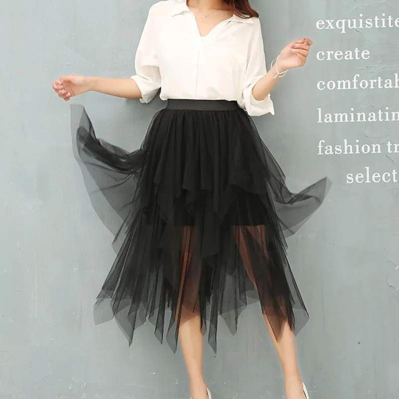 Women Solid Sweet Summer Layered Patchwork Skirt High Waist Casual Asymmetrical Mesh Midi Skirts
Women Solid Sweet Summer Layered Patchwork Skirt High Waist Casual Asymmetrical Mesh Midi Skirts