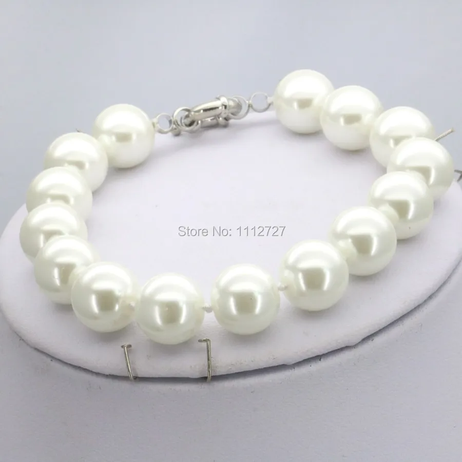 Accessories Christmas Gifts Women Girls 10mm Round White Glass Pearl Beads Bracelet Jewelry Making Design Hand Made Ornaments | Украшения и