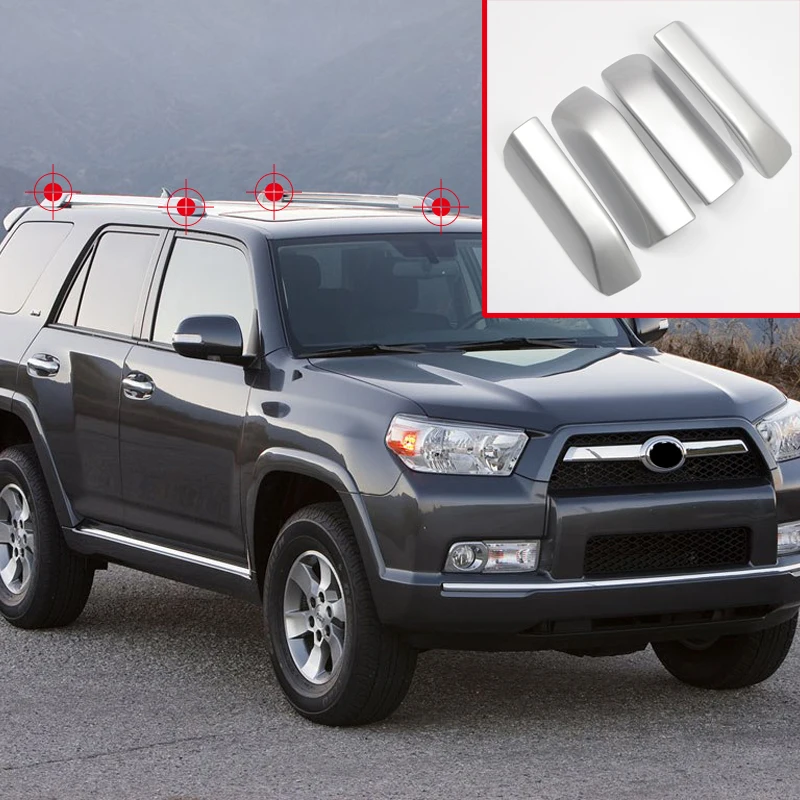 Car Styling Exterior Roof Rack Luggage Bar Rail End Shell Cover Trim 4 pcs For Toyota 4Runner N280 2010-2018 | Автомобили и