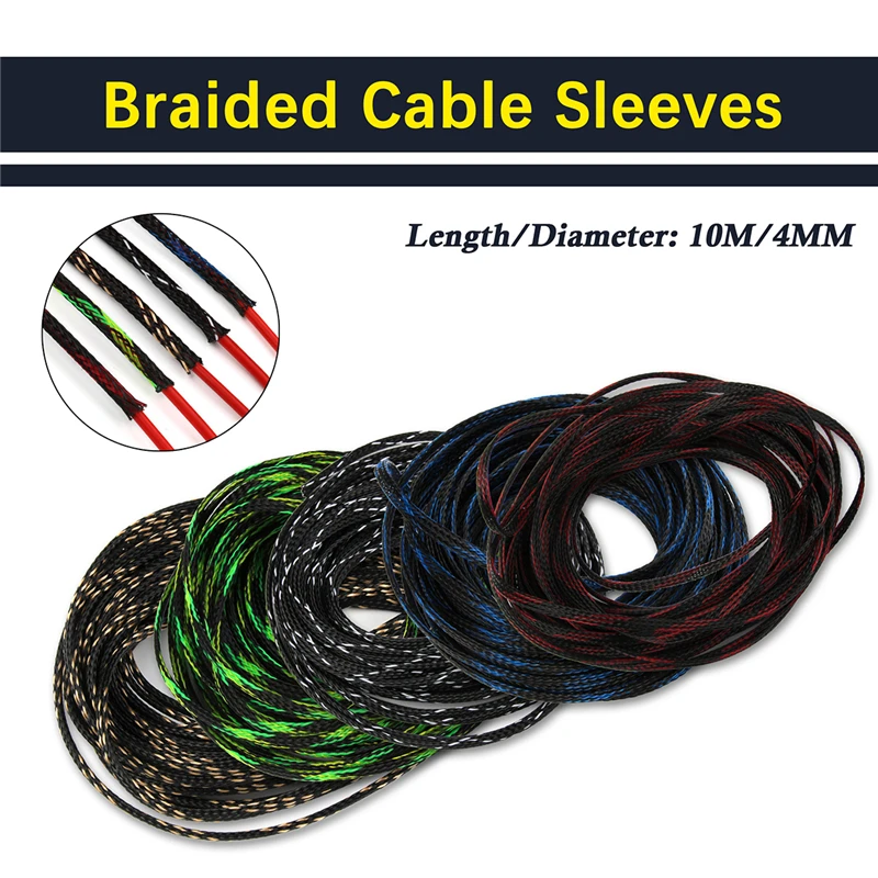 5Colors 10M Cable Sleeves Wire Gland Protections Tight PET Nylon Expandable Braided Cable Sleeving 4mm Assortment Kit
5Colors 10M Cable Sleeves Wire Gland Protections Tight PET Nylon Expandable Braided Cable Sleeving 4mm Assortment Kit