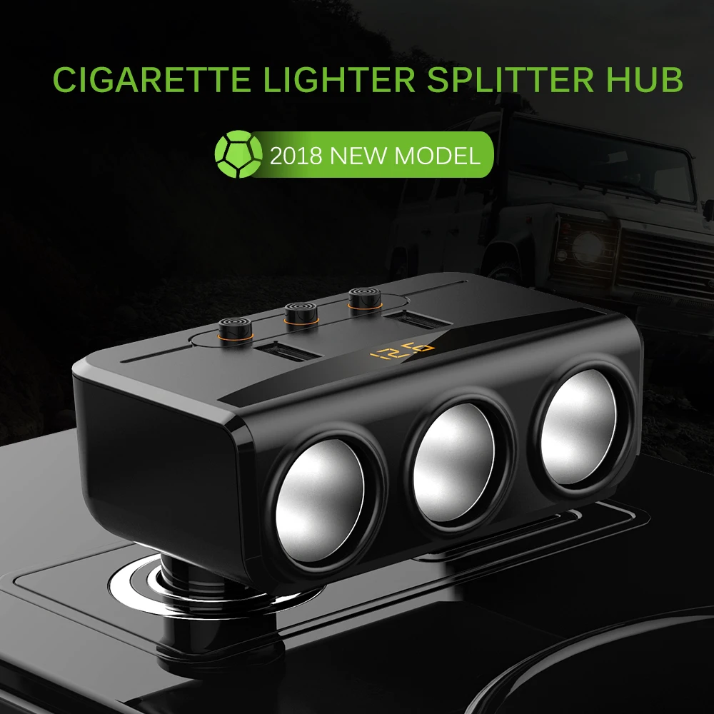 USB Car Charger Adapter Cigarette Lighter Socket 3 in 1 Independent Switches Smart Fast Charge DC 12-24V Power Adapter MAX.100W
USB Car Charger Adapter Cigarette Lighter Socket 3 in 1 Independent Switches Smart Fast Charge DC 12-24V Power Adapter MAX.100W