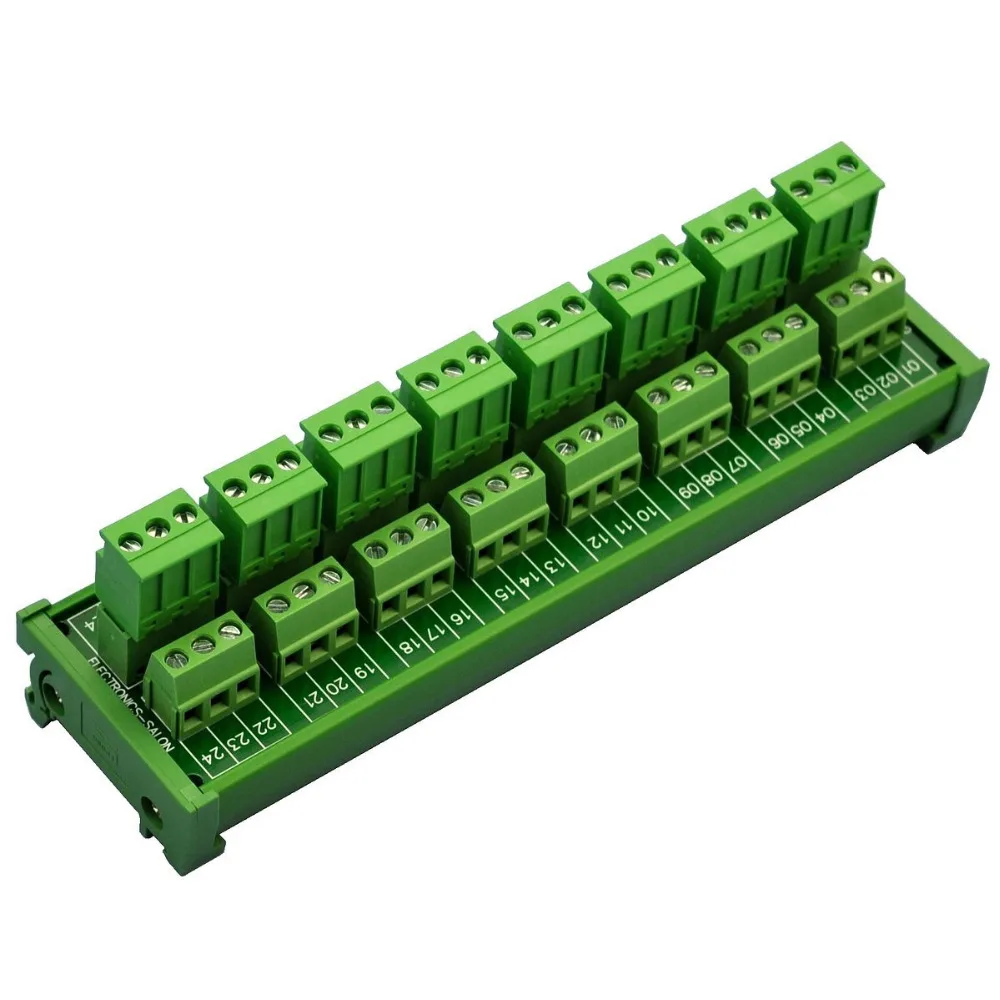 Electronics-Salon DIN Rail Mount Pluggable 8x3 Position 10A/300V Screw Terminal Block Distribution Module. (Side Wire Connects)
Electronics-Salon DIN Rail Mount Pluggable 8x3 Position 10A/300V Screw Terminal Block Distribution Module. (Side Wire Connects)