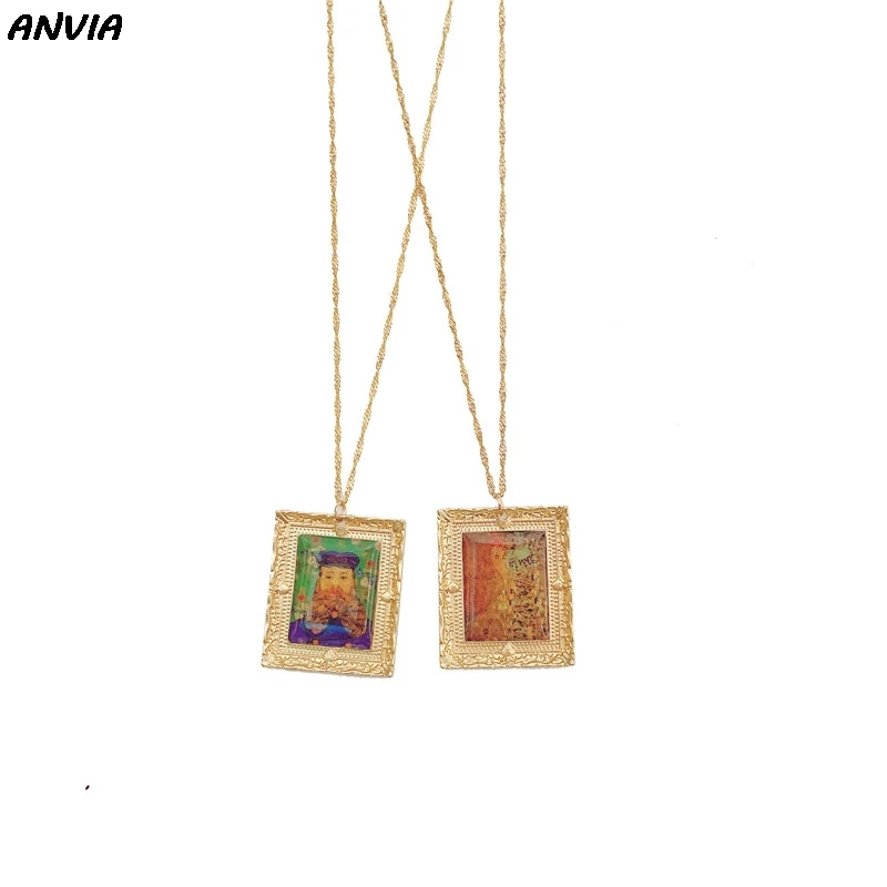 Classic Van Gogh Painting Jewelry Women Pendant Necklace Gustav Klimt Portrait Picture Gold Long Chain Choker Neck Accessories
Classic Van Gogh Painting Jewelry Women Pendant Necklace Gustav Klimt Portrait Picture Gold Long Chain Choker Neck Accessories