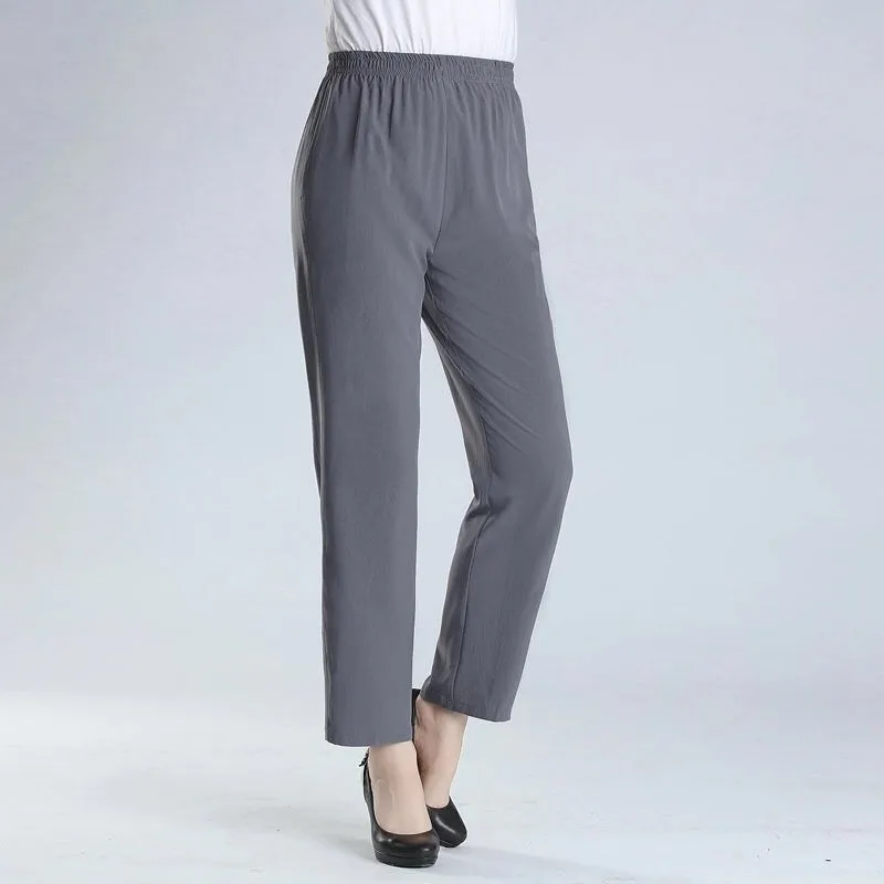 Middle Aged Women High Waist Pants 2019 Summer Solid Color Casual Loose Straight Pants Plus Size Trousers Pantalon Femme
Middle Aged Women High Waist Pants 2019 Summer Solid Color Casual Loose Straight Pants Plus Size Trousers Pantalon Femme