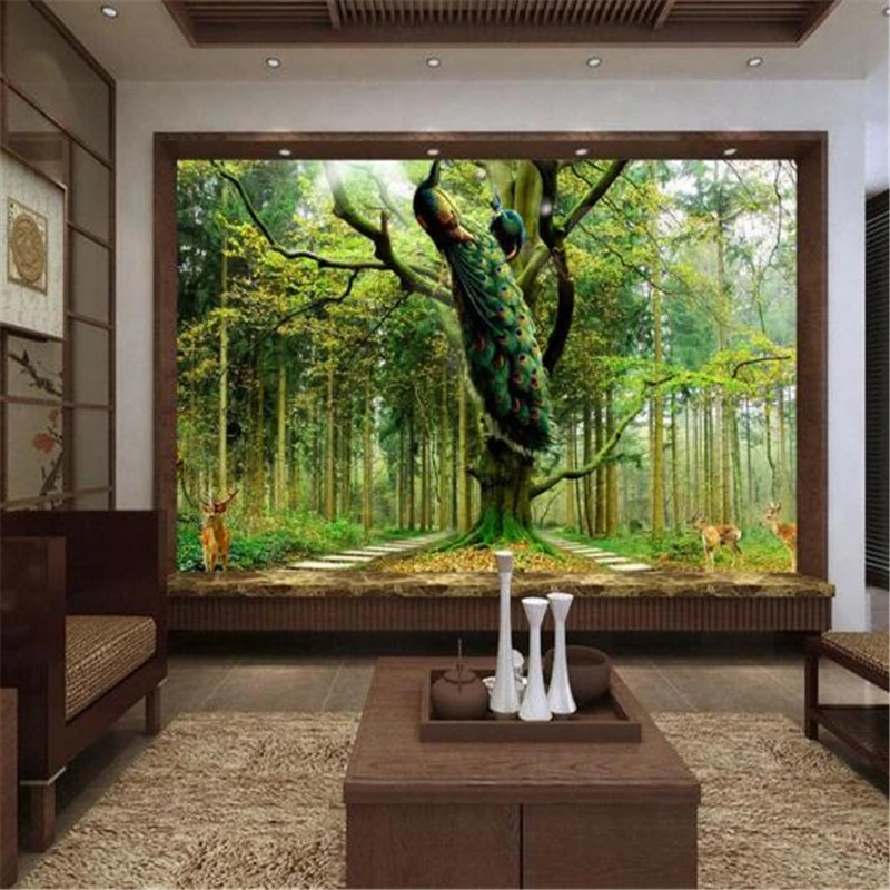 beibehang decor Photo backdrops wallpaper for living room Peacock tree deer office bathroom Hotel wall mural 3d wall paper
beibehang decor Photo backdrops wallpaper for living room Peacock tree deer office bathroom Hotel wall mural 3d wall paper