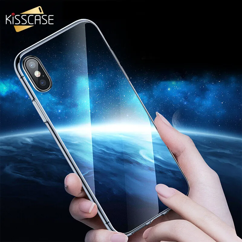KISSCASE новый прозрачный ТПУ чехол на айфон 7 6s 6 5s для iPhone X Xs Max 8 S HD прозрачные чехлы 5