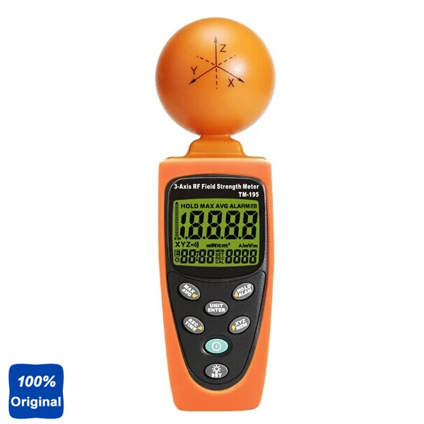 

TM-195 3-Axis RF измеритель напряженности поля EMF Meter, измерение и мониторинг радиочастоты (RF), силы электромагнитного поля