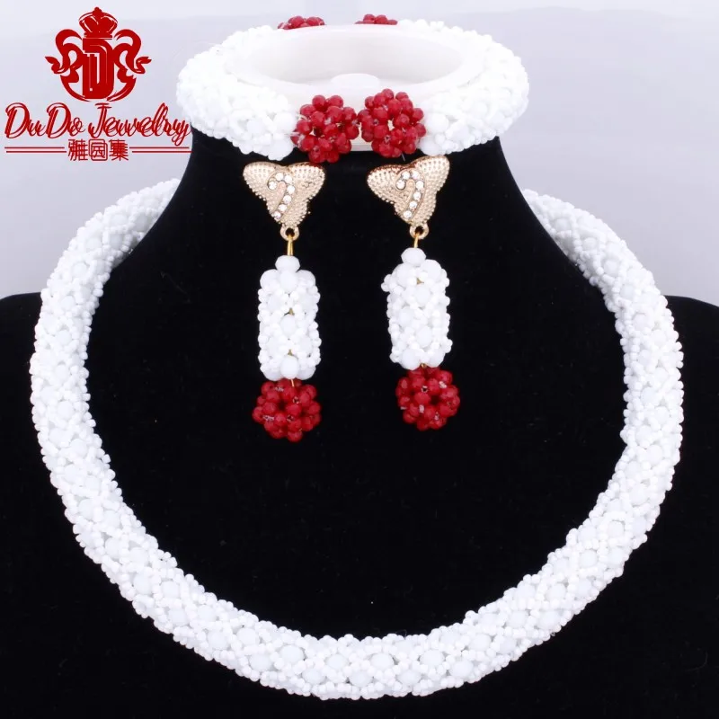 Italy Dubai Choker Necklace Set Pure White Beads Red Balls African Nigerian Wedding Jewelry Sets For Women Costume Bride 2017
Italy Dubai Choker Necklace Set Pure White Beads Red Balls African Nigerian Wedding Jewelry Sets For Women Costume Bride 2017