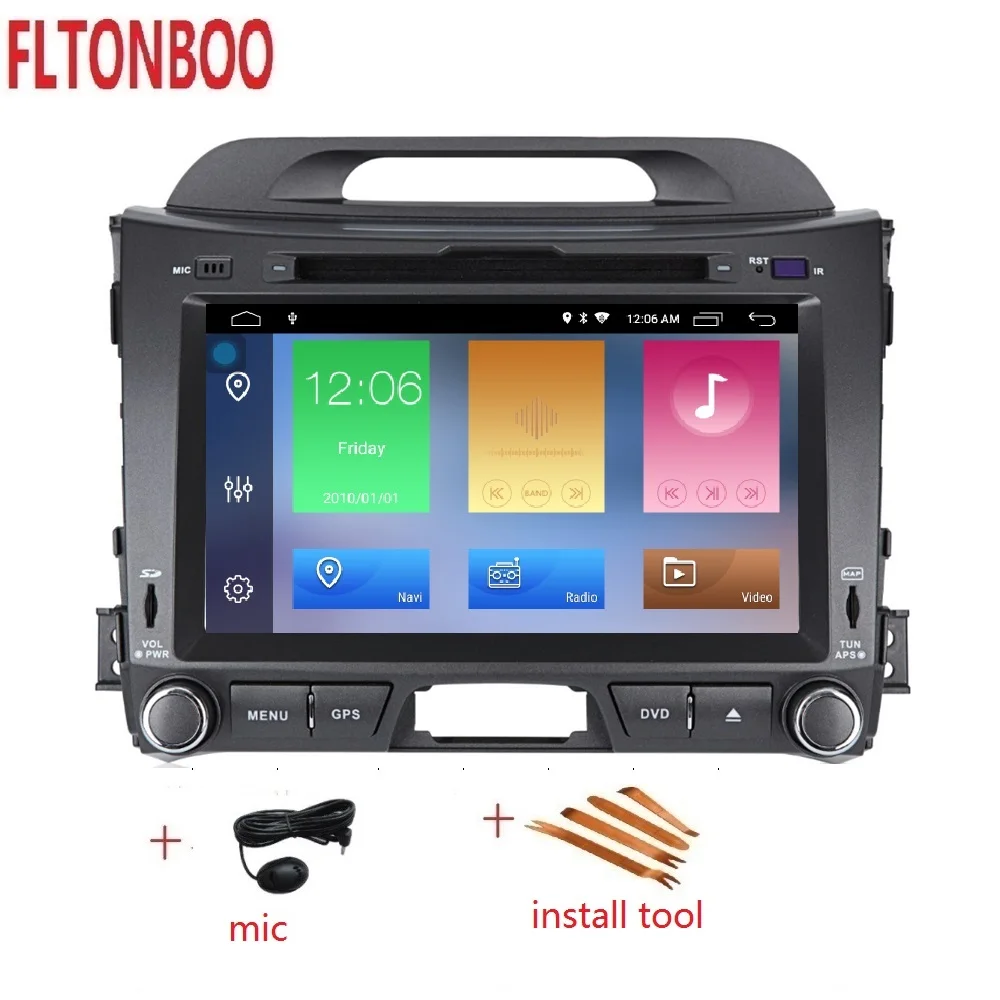 8 "Android 9 для KIA SPORTAGE автомобильный dvd gps навигация Wifi BT 3G 4 ядра 16G вспышка 1024x600