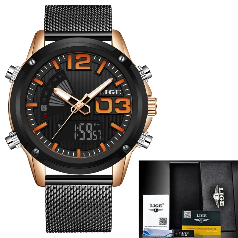 LIGE New Mens Watches Fashion Sport Waterproof Men Clock Top Luxury Brand LED Double Display Quartz Watch Men Relogio Masculino
LIGE New Mens Watches Fashion Sport Waterproof Men Clock Top Luxury Brand LED Double Display Quartz Watch Men Relogio Masculino