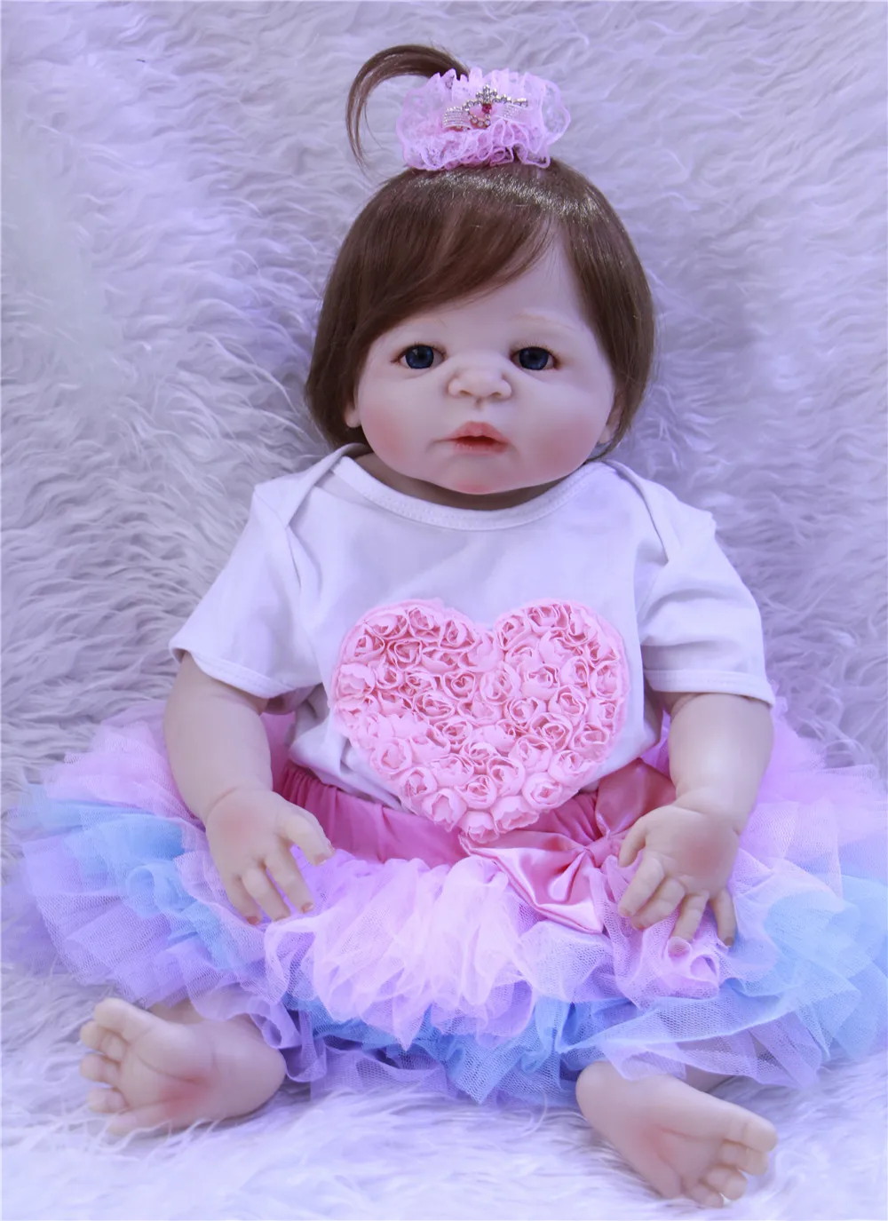 doll reborn full Silicone body menina 55cm Hand-implanted hair Princess Doll bebe babies Newborn Girl Birthday Gift Bathe Toy
doll reborn full Silicone body menina 55cm Hand-implanted hair Princess Doll bebe babies Newborn Girl Birthday Gift Bathe Toy