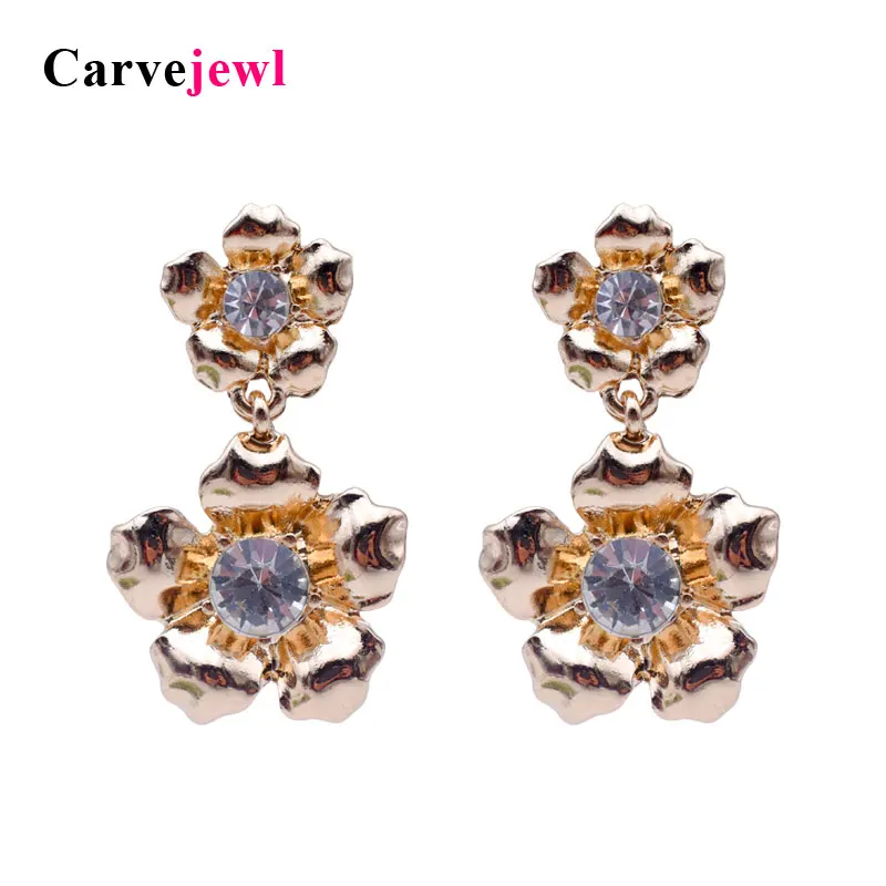 Carvejewl post earrings double flower pendant dangle earrings for women jewelry girl gift new fashion rhinestone earring hot
Carvejewl post earrings double flower pendant dangle earrings for women jewelry girl gift new fashion rhinestone earring hot