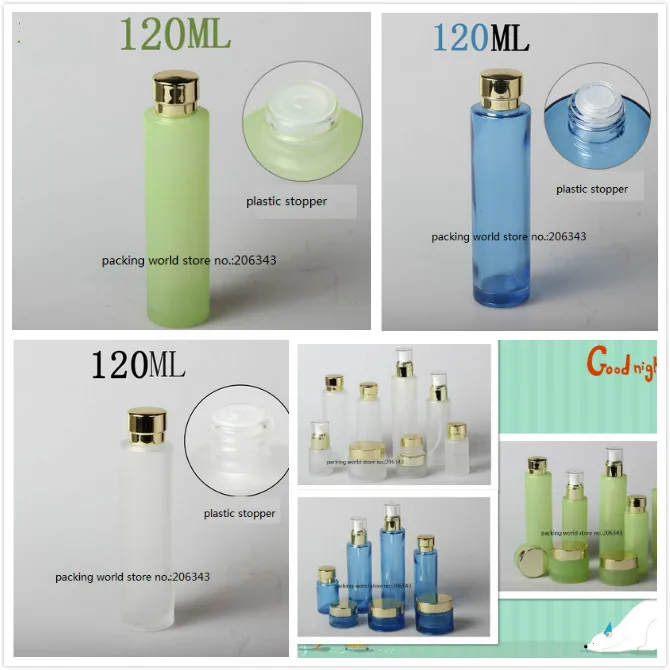 120ml frosted/green/blue glass bottle gold lid plastic stopper for serum/lotion/emulsion/toner skin care cosmetic packing
120ml frosted/green/blue glass bottle gold lid plastic stopper for serum/lotion/emulsion/toner skin care cosmetic packing